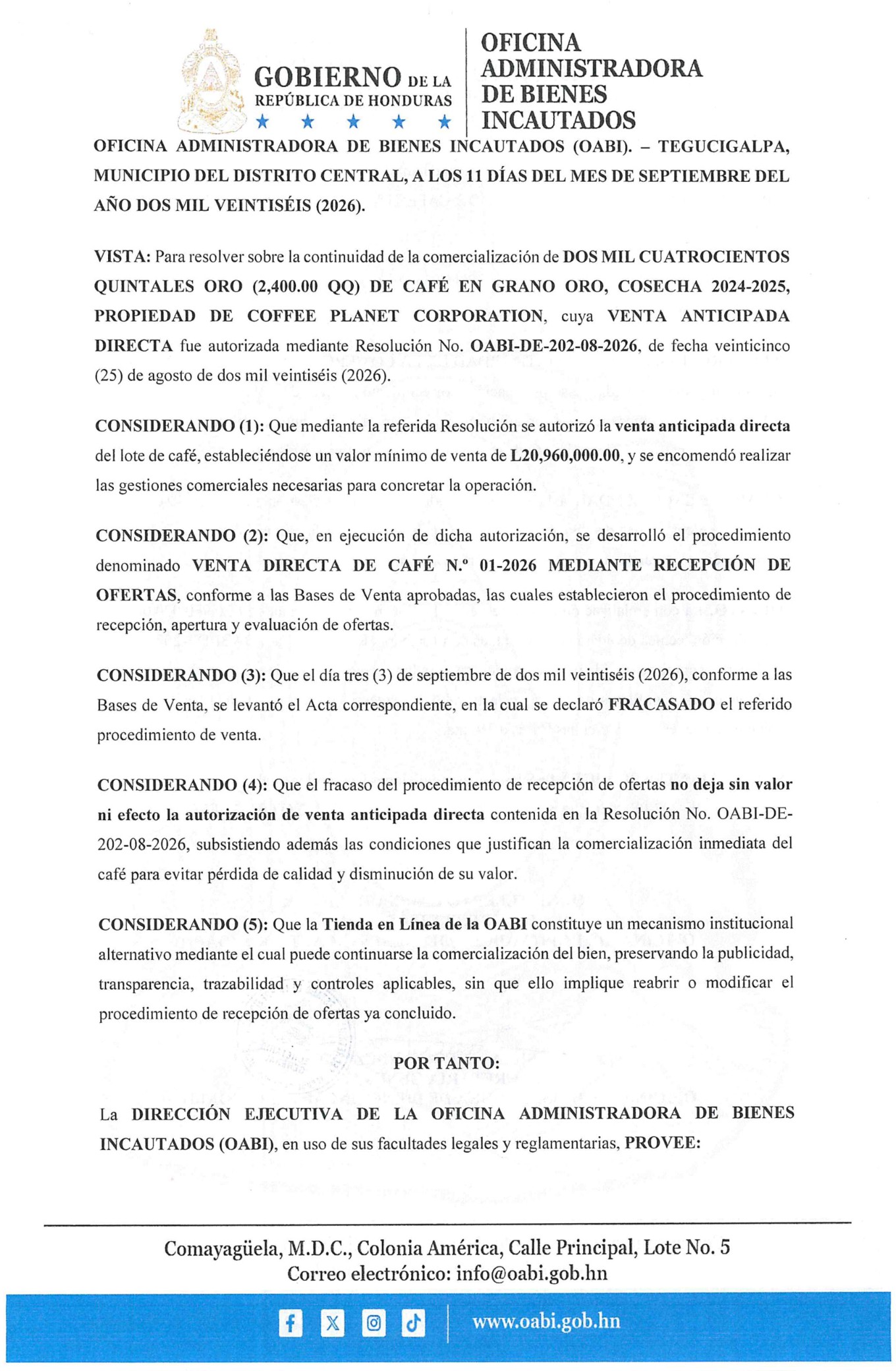 Comunicado 1