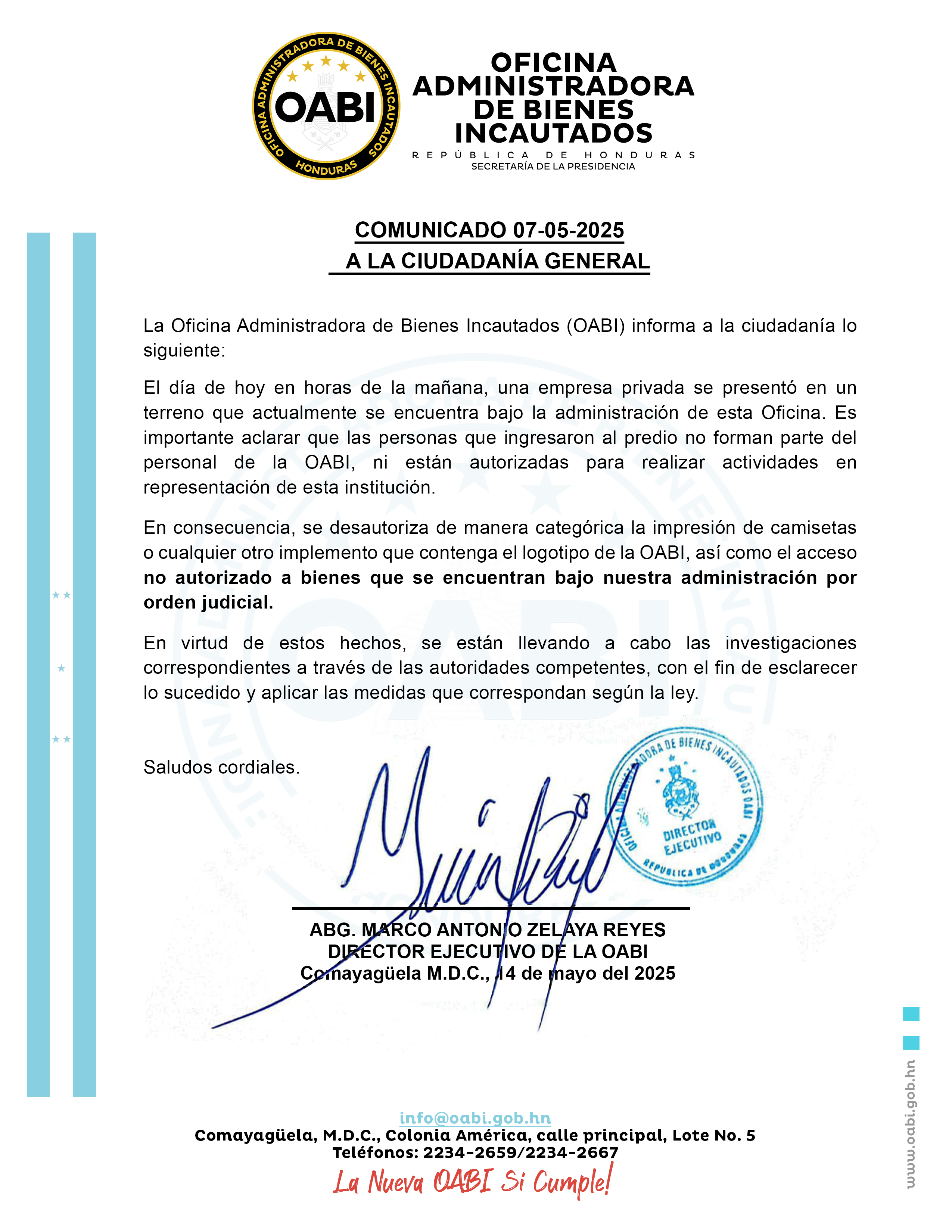 Comunicado 07-05-2025-14 de mayo del 2025